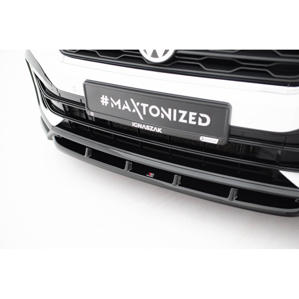 Maxton Design spoiler pod přední nárazník pro Volkswagen T-roc R Mk1, černý lesklý plast ABS