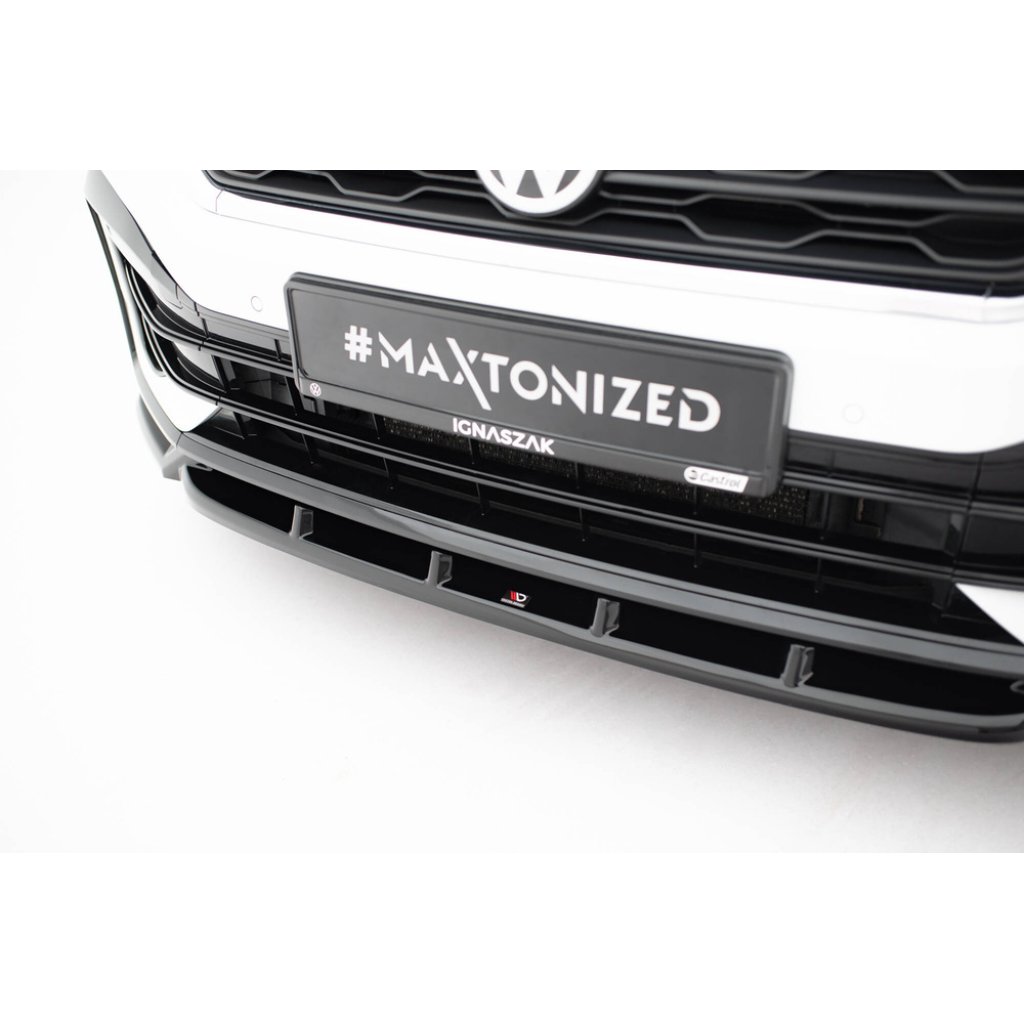 Maxton Design spoiler pod přední nárazník pro Volkswagen T-roc R Mk1, černý lesklý plast ABS
