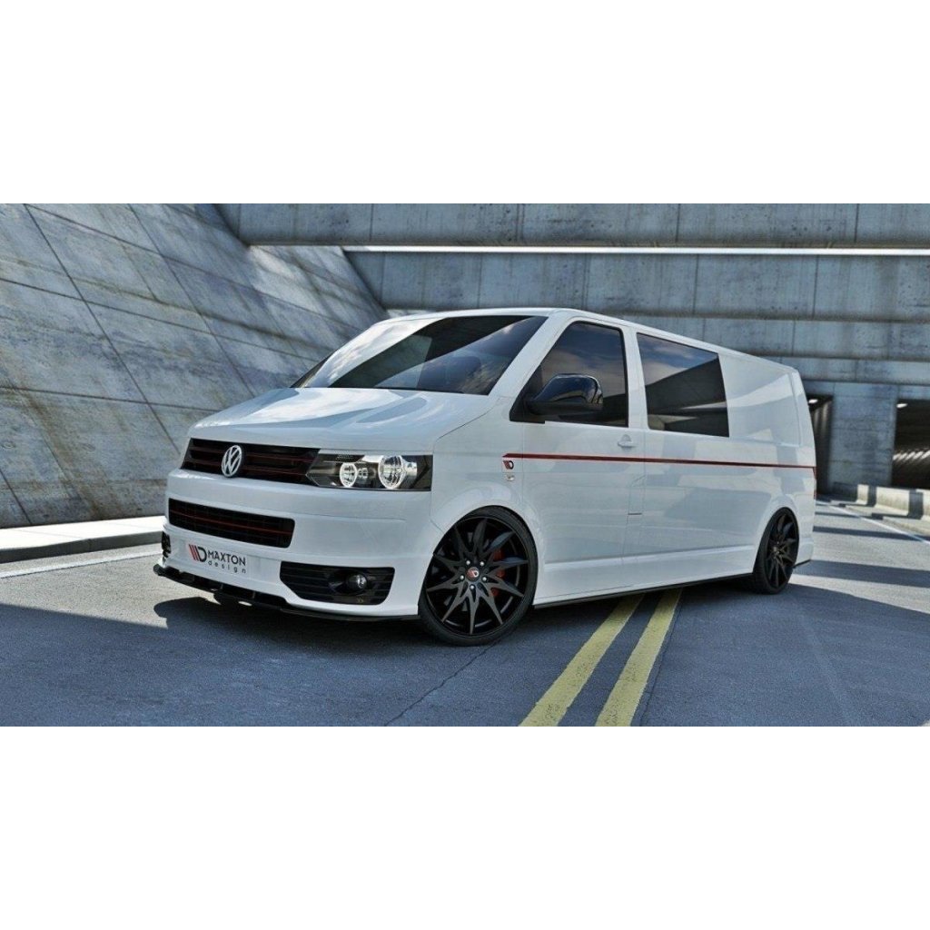 Maxton Design spoiler pod přední nárazník pro Volkswagen T5, černý lesklý plast ABS, Sportline