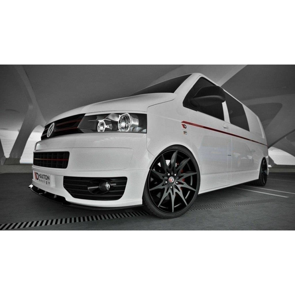 Maxton Design spoiler pod přední nárazník pro Volkswagen T5, černý lesklý plast ABS, Sportline