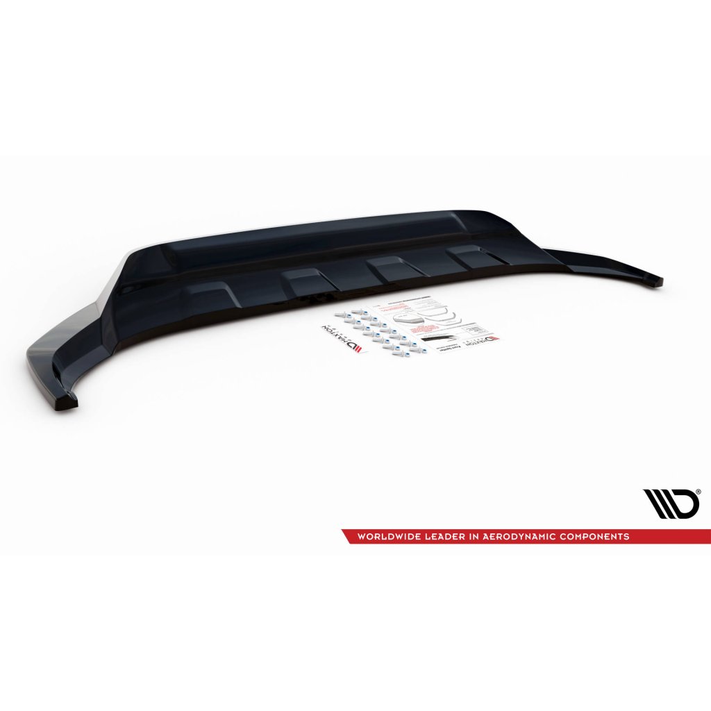 Maxton Design spoiler pod přední nárazník pro Volkswagen Touareg Mk3 /R-Line, černý lesklý plast ABS