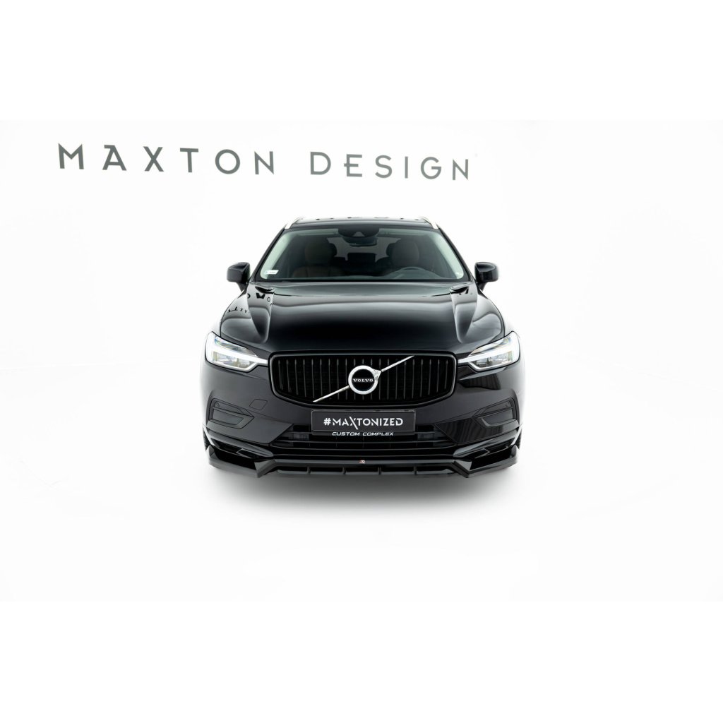 Maxton Design spoiler pod přední nárazník pro Volvo XC60 Mk 2, černý lesklý plast ABS