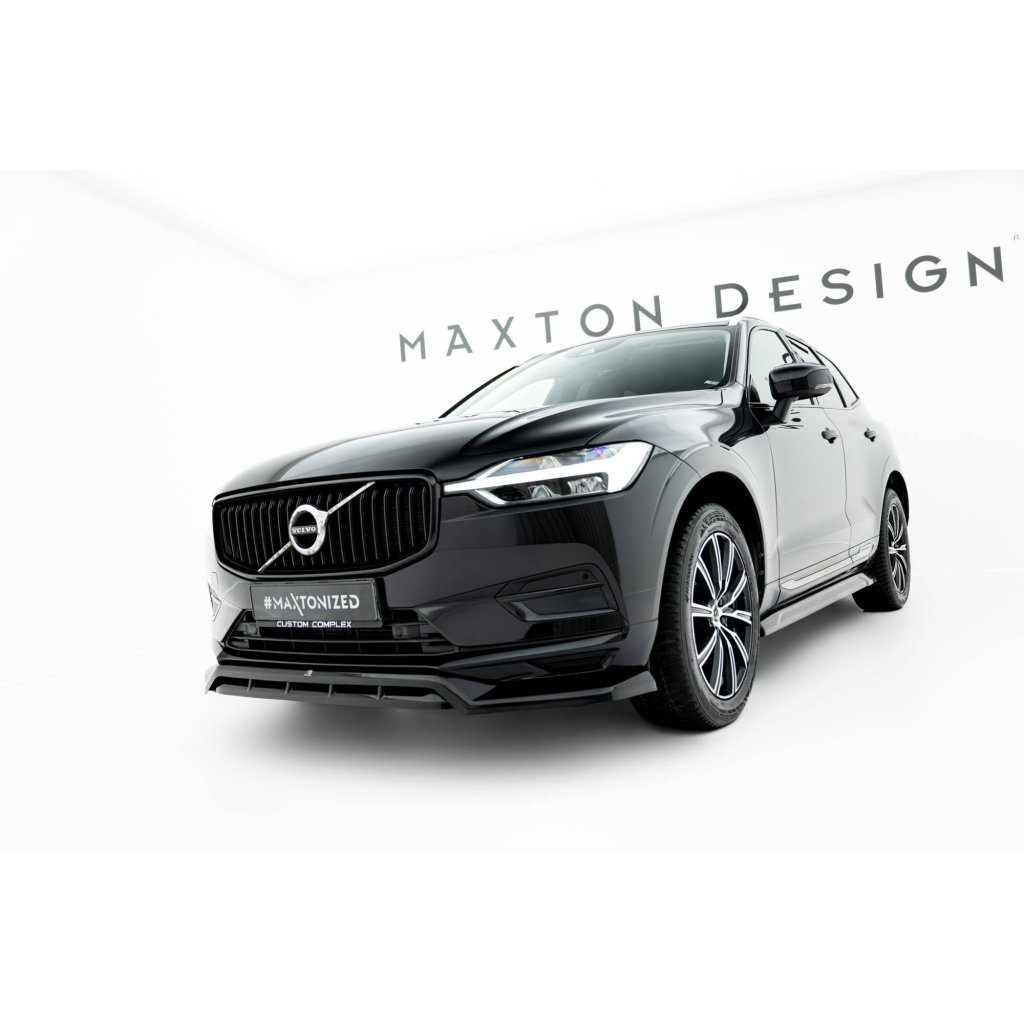 Maxton Design spoiler pod přední nárazník pro Volvo XC60 Mk 2, černý lesklý plast ABS