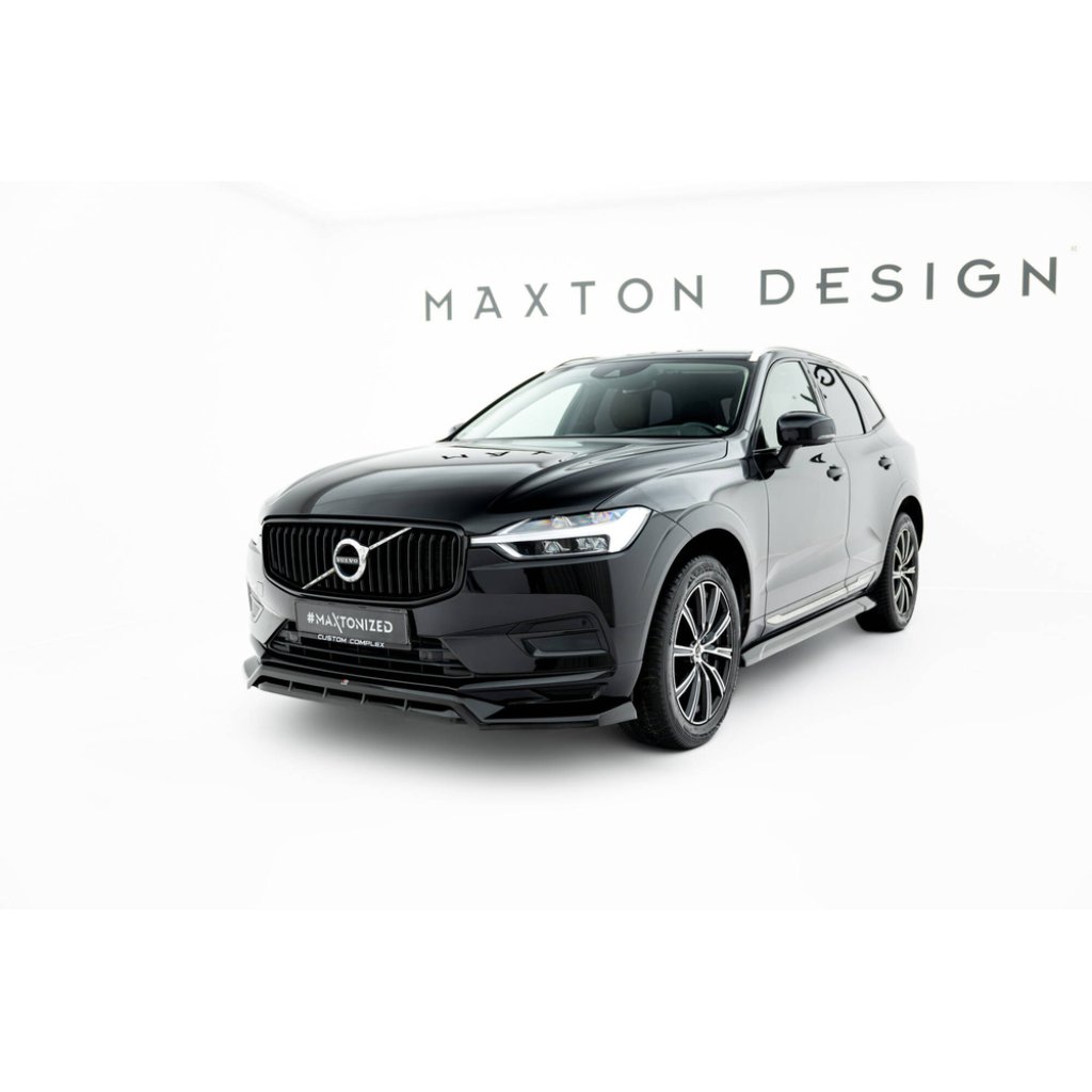 Maxton Design spoiler pod přední nárazník pro Volvo XC60 Mk 2, černý lesklý plast ABS