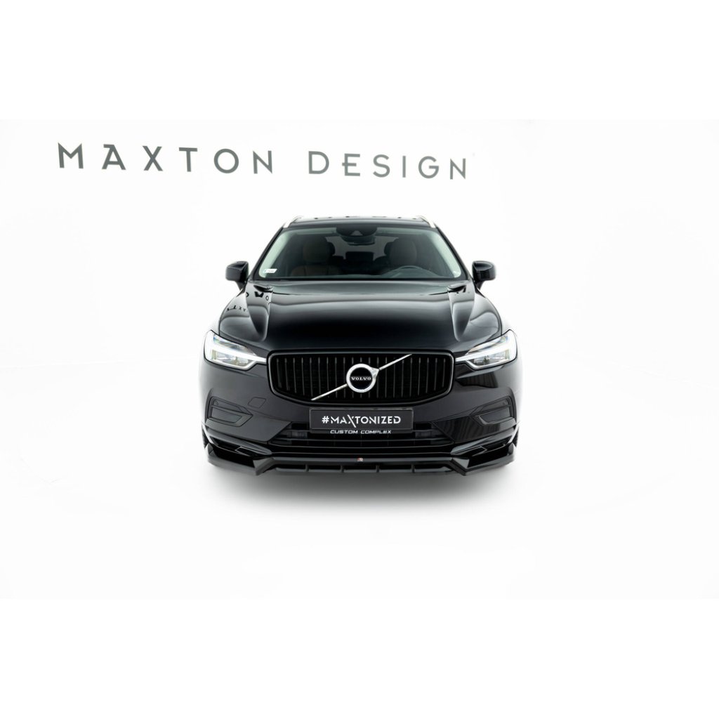 Maxton Design spoiler pod přední nárazník pro Volvo XC60 Mk 2, černý lesklý plast ABS