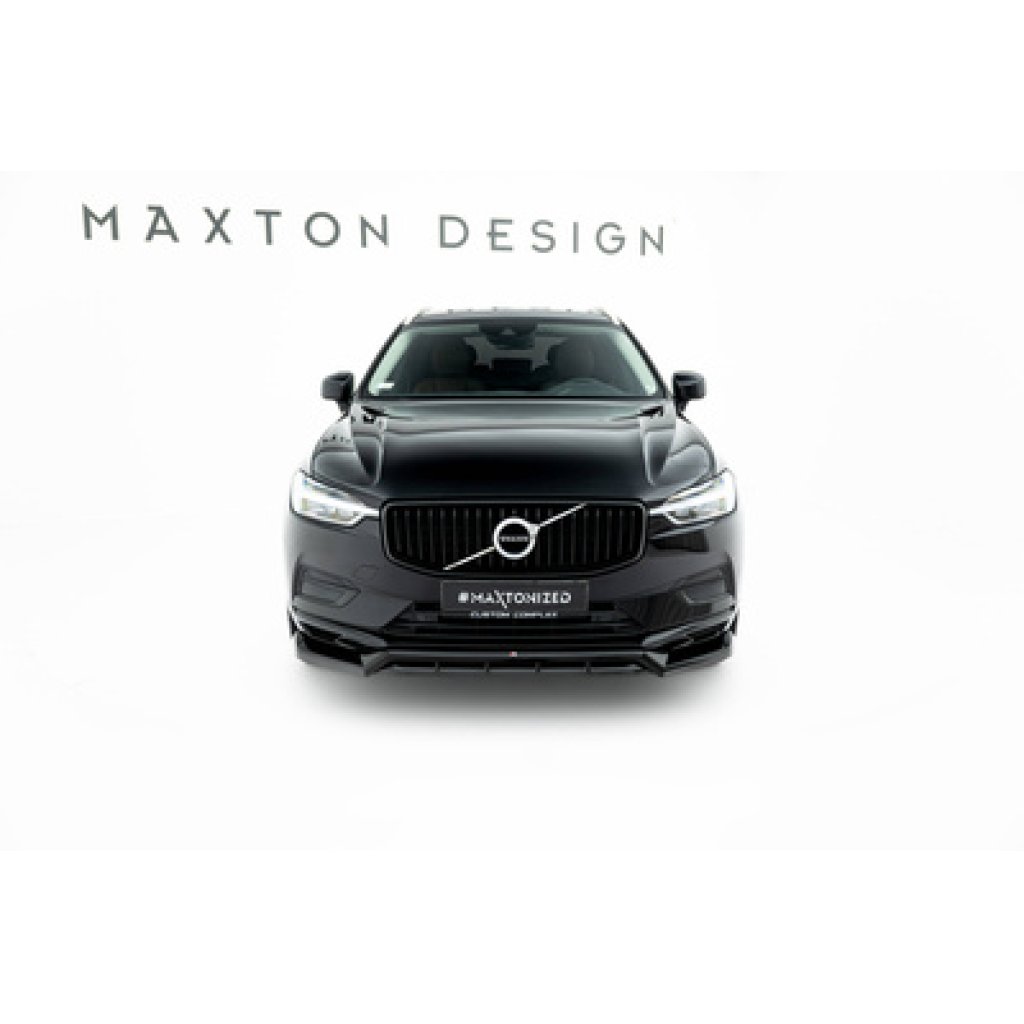 Maxton Design spoiler pod přední nárazník pro Volvo XC60 Mk 2, černý lesklý plast ABS
