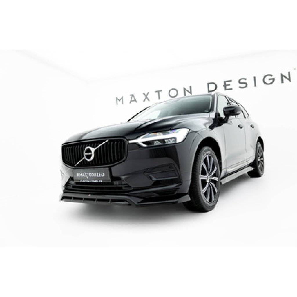 Maxton Design spoiler pod přední nárazník pro Volvo XC60 Mk 2, černý lesklý plast ABS