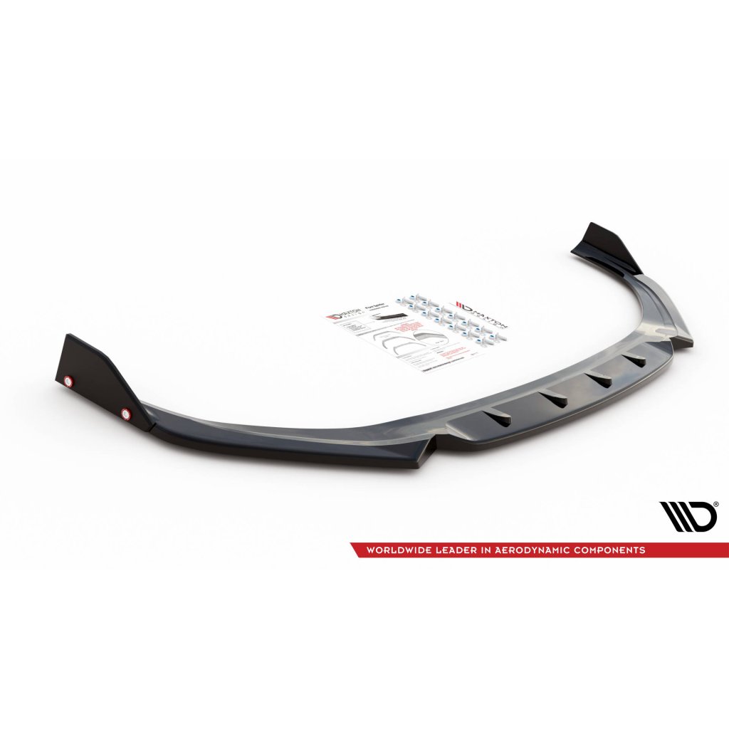 Maxton Design spoiler pod přední nárazník s křidélky ver.1 pro Hyundai i30 N MK3 Facelift, černý lesklý plast ABS