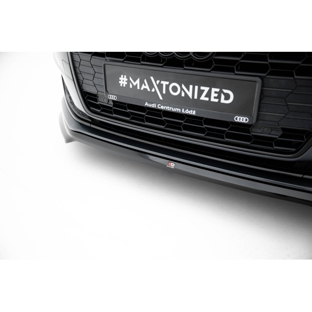 Maxton Design spoiler pod přední nárazník v.1 pro Audi A5 F5 Facelift, černý lesklý plast ABS, Coupe/Sportback