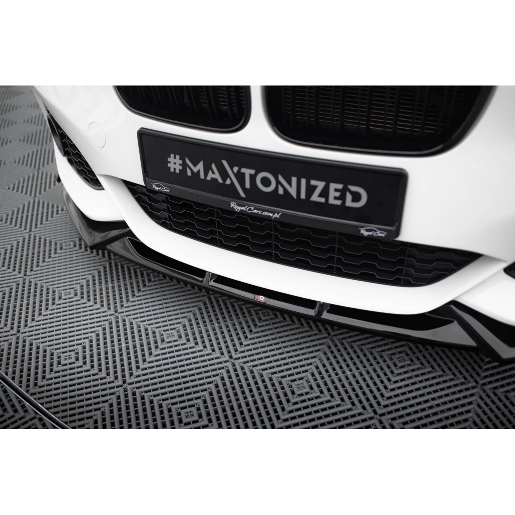 Maxton Design spoiler pod přední nárazník v.5 s křidélky pro BMW řada 1 F20- F21 Facelift, černý lesklý plast ABS, M-Pack/M140i