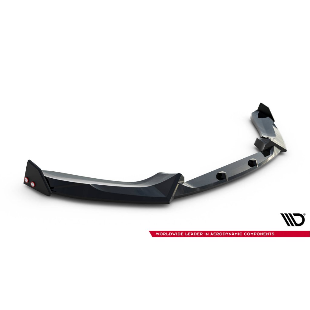 Maxton Design spoiler pod přední nárazník v.5 s křidélky pro BMW řada 1 F20- F21 Facelift, černý lesklý plast ABS, M-Pack/M140i