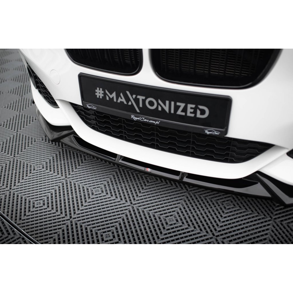 Maxton Design spoiler pod přední nárazník v.5 s křidélky pro BMW řada 1 F20- F21 Facelift, černý lesklý plast ABS, M-Pack/M140i