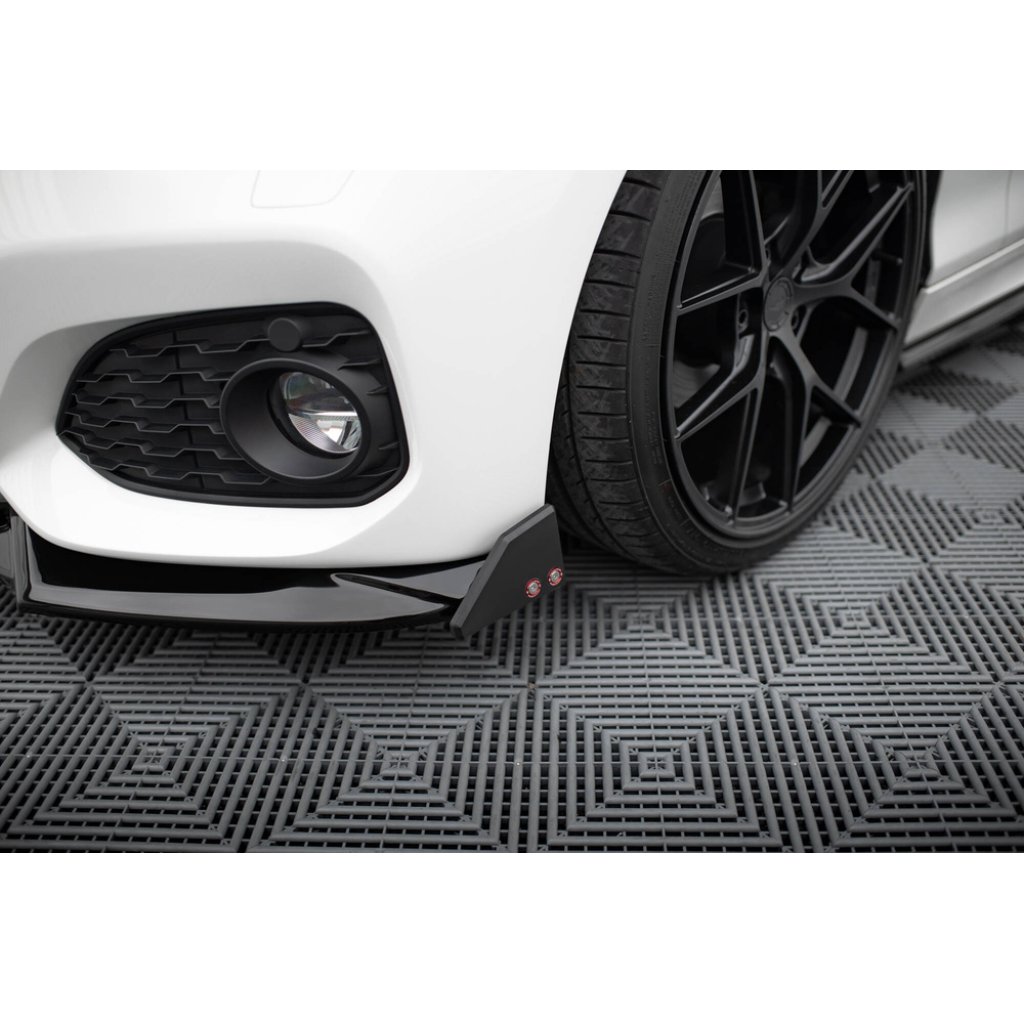 Maxton Design spoiler pod přední nárazník v.5 s křidélky pro BMW řada 1 F20- F21 Facelift, černý lesklý plast ABS, M-Pack/M140i