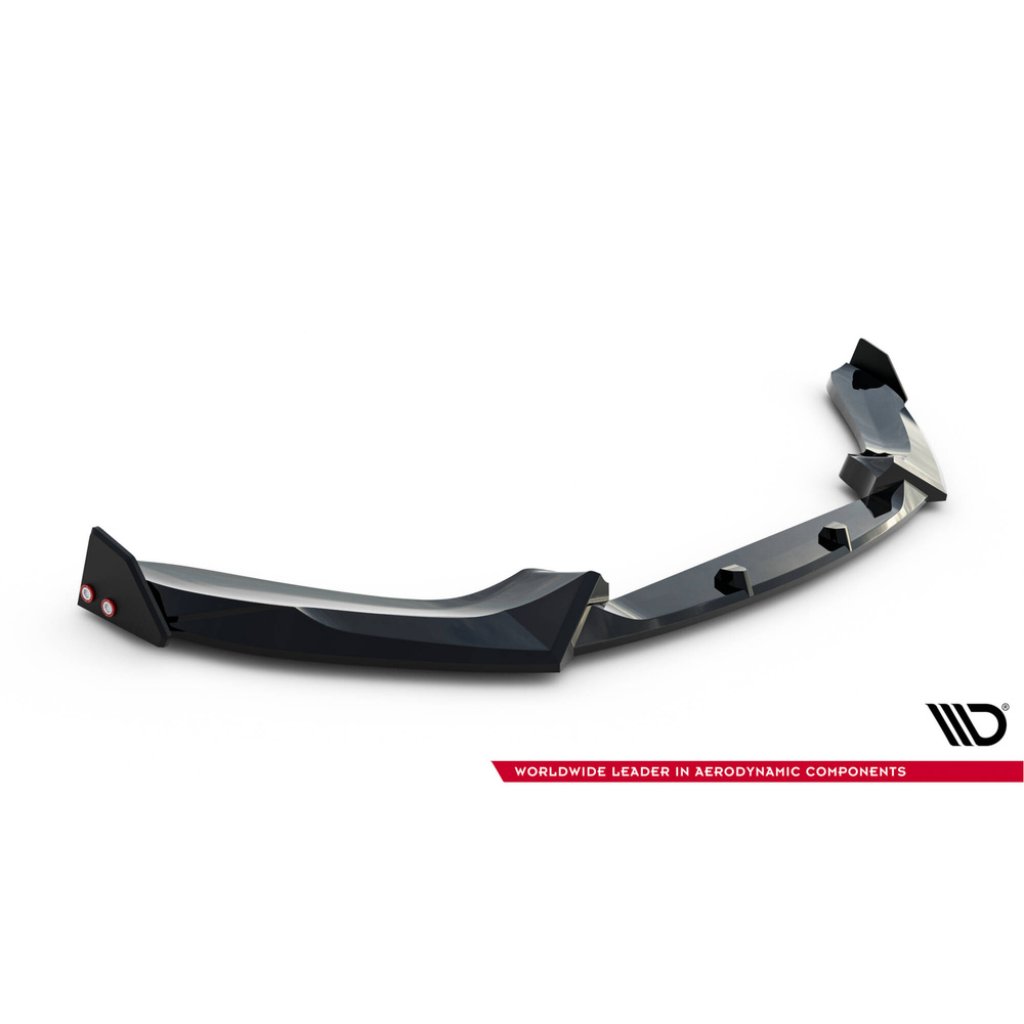 Maxton Design spoiler pod přední nárazník v.5 s křidélky pro BMW řada 1 F20- F21 Facelift, černý lesklý plast ABS, M-Pack/M140i
