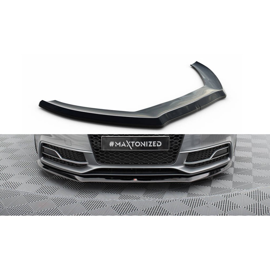Maxton Design spoiler pod přední nárazník ver.1 pro Audi A5 8T FL, černý lesklý plast ABS, S-Line