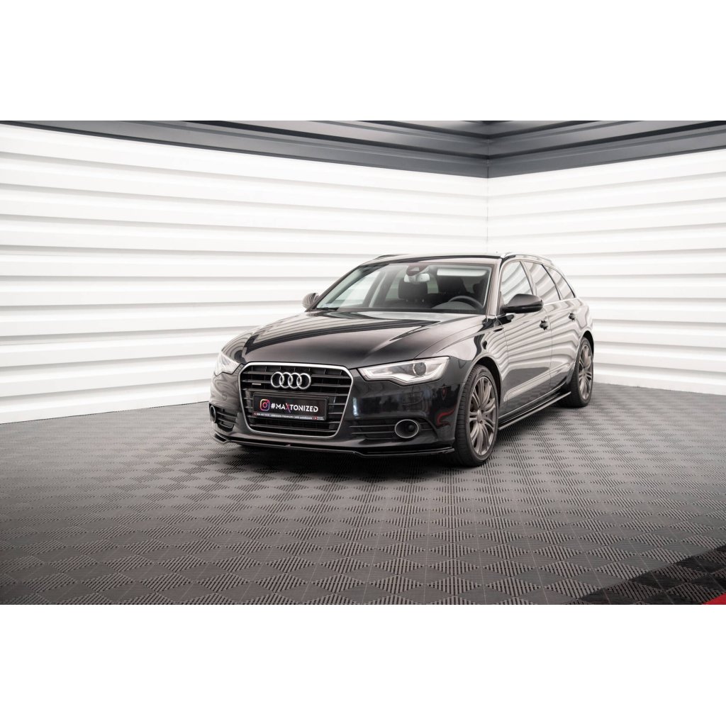 Maxton Design spoiler pod přední nárazník ver.1 pro Audi A6 C7, černý lesklý plast ABS