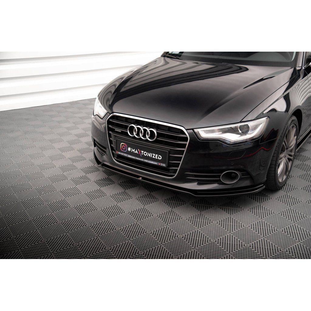 Maxton Design spoiler pod přední nárazník ver.1 pro Audi A6 C7, černý lesklý plast ABS
