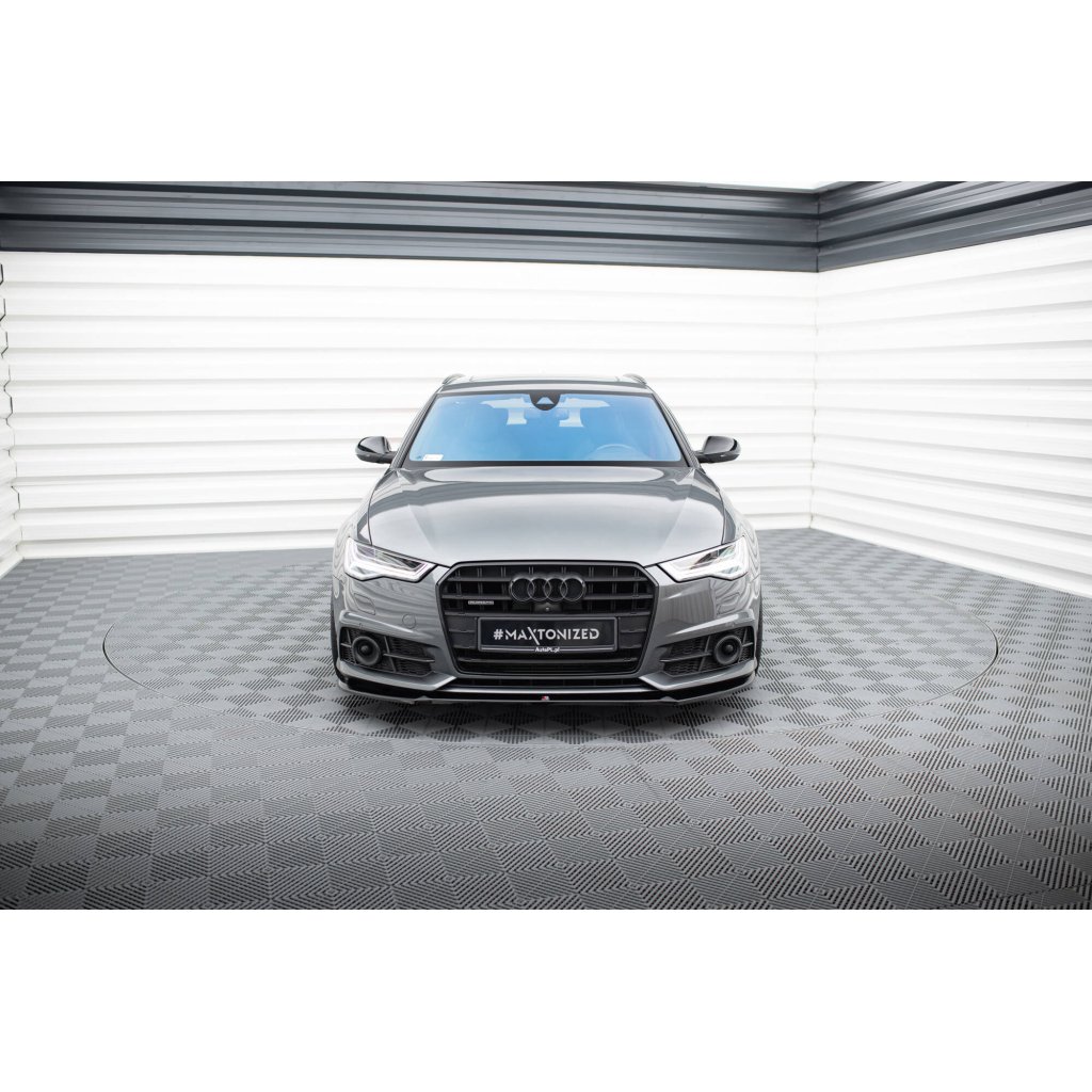 Maxton Design spoiler pod přední nárazník ver.1 pro Audi A6 C7 FL, černý lesklý plast ABS