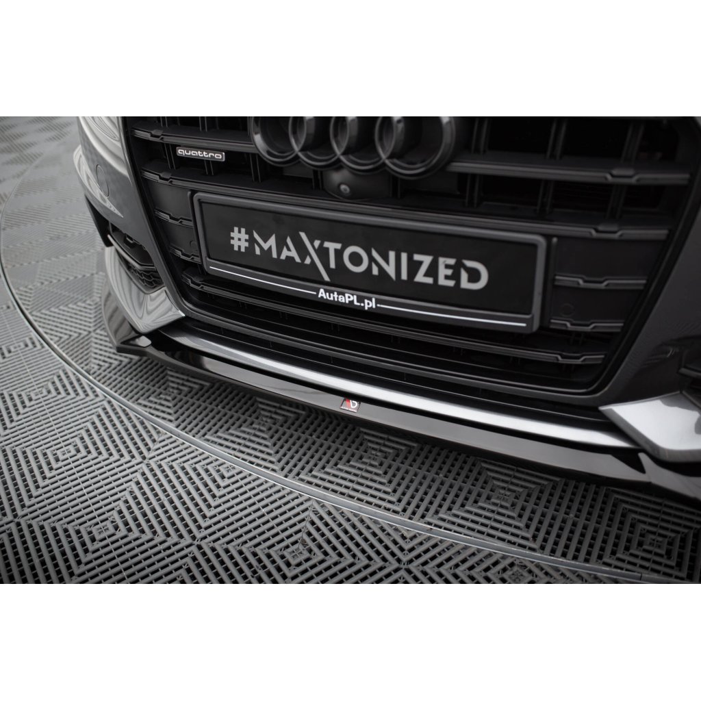 Maxton Design spoiler pod přední nárazník ver.1 pro Audi A6 C7 FL, černý lesklý plast ABS
