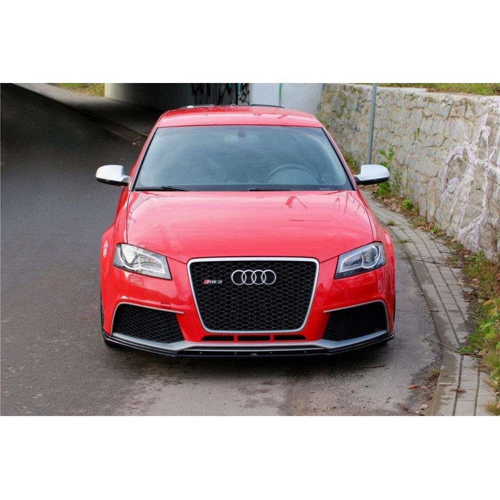 Maxton Design spoiler pod přední nárazník ver.1 pro Audi RS3 8P, černý lesklý plast ABS