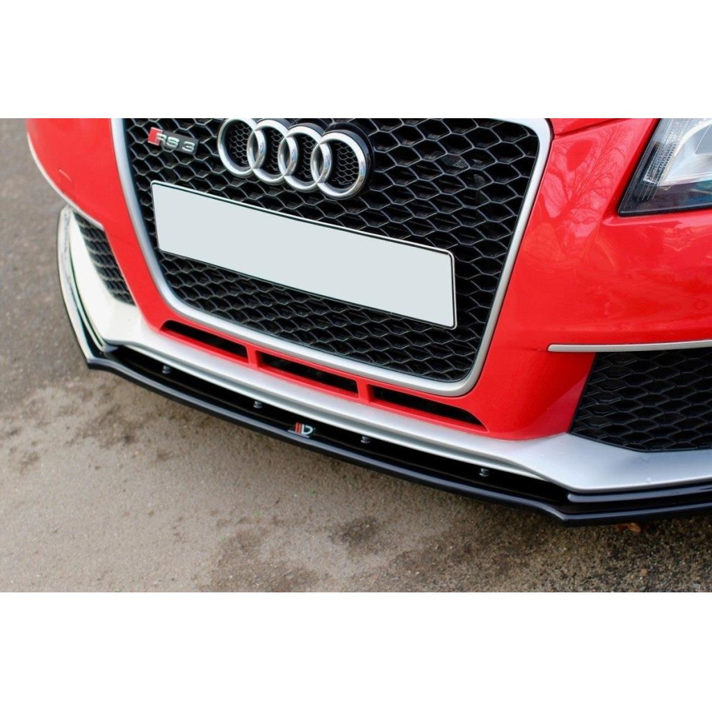 Maxton Design spoiler pod přední nárazník ver.1 pro Audi RS3 8P, černý lesklý plast ABS