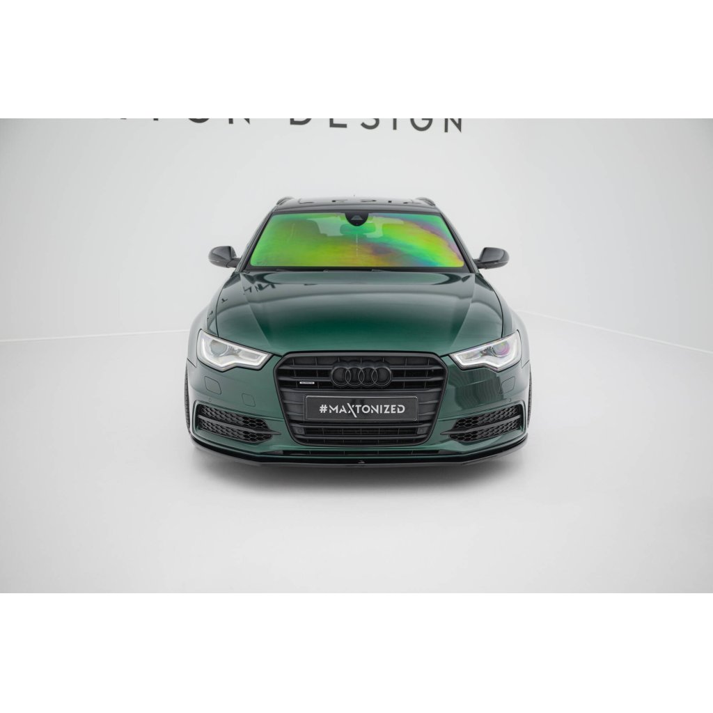 Maxton Design spoiler pod přední nárazník ver.1 pro Audi S6 C7, černý lesklý plast ABS