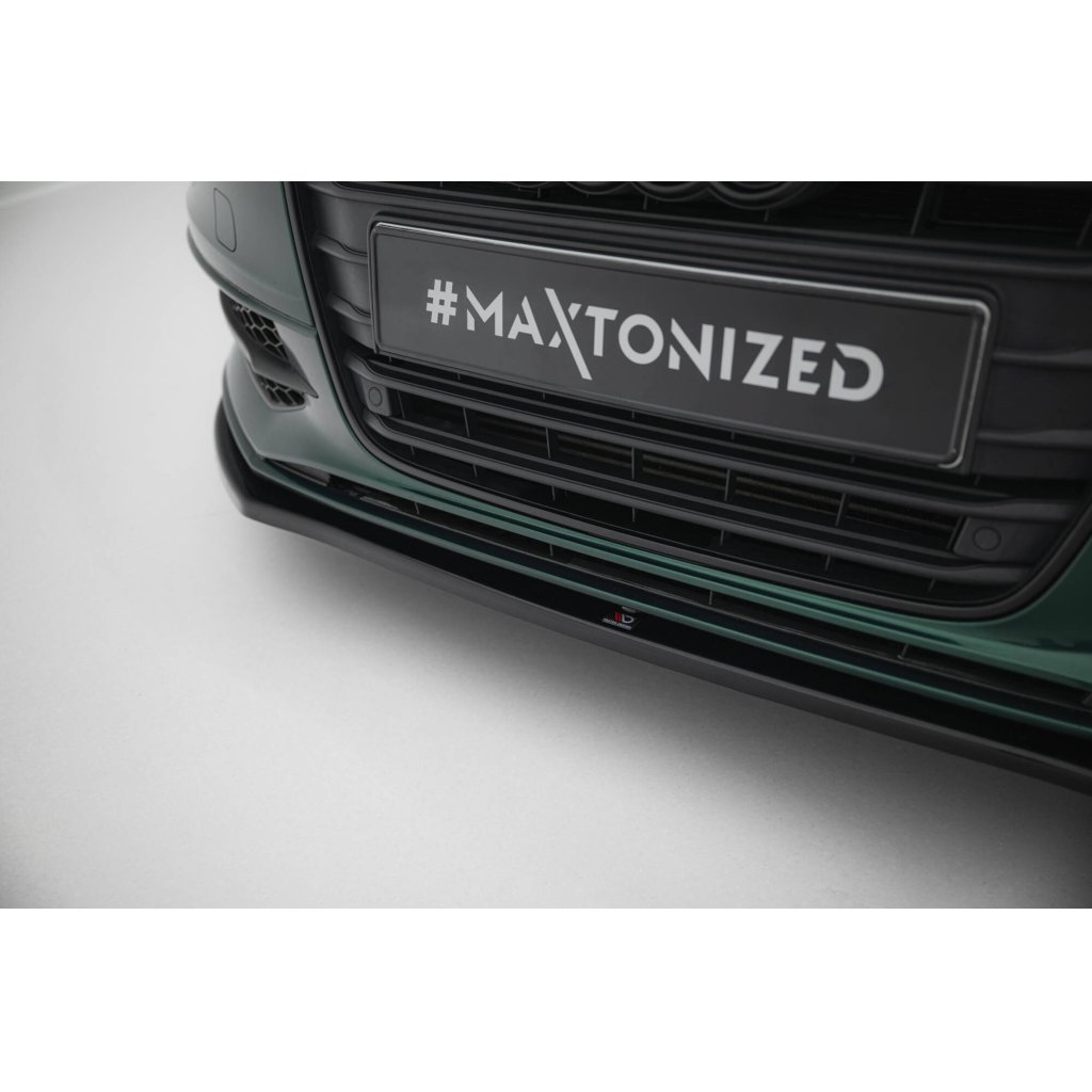 Maxton Design spoiler pod přední nárazník ver.1 pro Audi S6 C7, černý lesklý plast ABS
