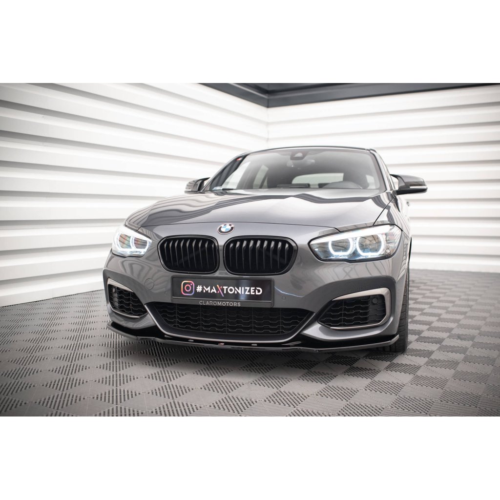 Maxton Design spoiler pod přední nárazník ver.1 pro BMW řada 1 F20- F21 Facelift, černý lesklý plast ABS, černý lesklý plast ABS