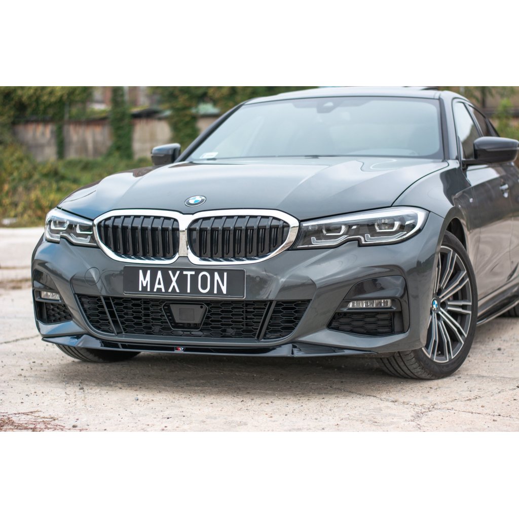 Maxton Design spoiler pod přední nárazník ver.1 pro BMW řada 3 G20 M-Pack, černý lesklý plast ABS