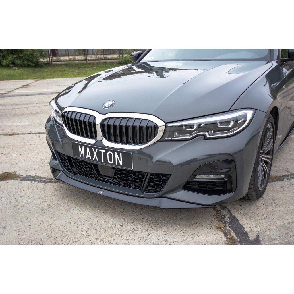 Maxton Design spoiler pod přední nárazník ver.1 pro BMW řada 3 G20 M-Pack, černý lesklý plast ABS