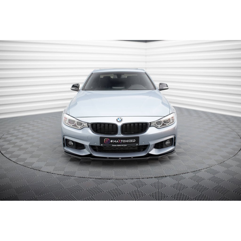 Maxton Design spoiler pod přední nárazník ver.1 pro BMW řada 4 F32, černý lesklý plast ABS