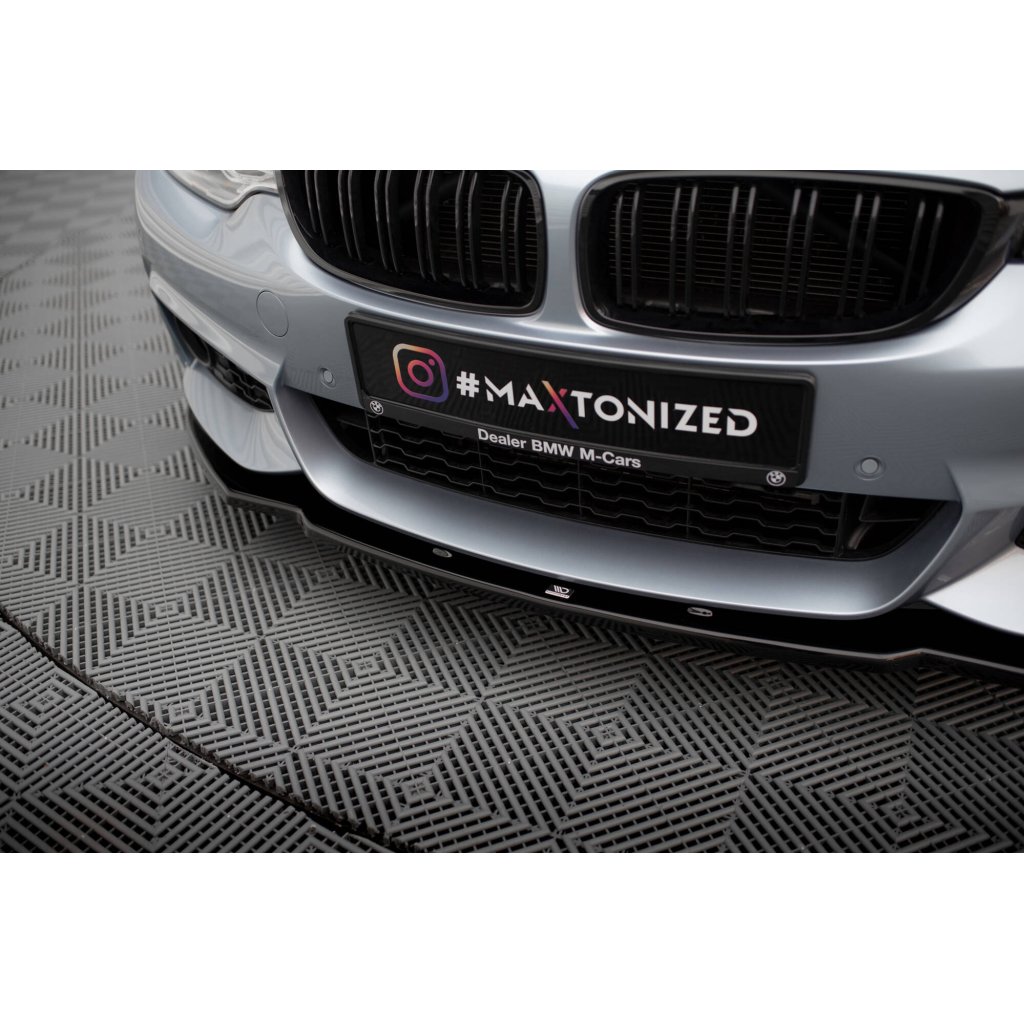 Maxton Design spoiler pod přední nárazník ver.1 pro BMW řada 4 F32, černý lesklý plast ABS