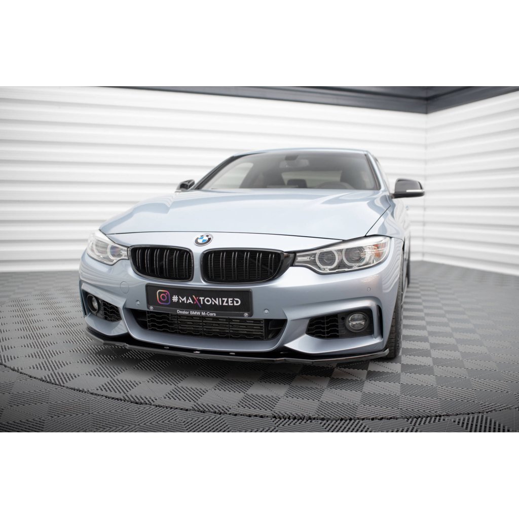 Maxton Design spoiler pod přední nárazník ver.1 pro BMW řada 4 F32, černý lesklý plast ABS