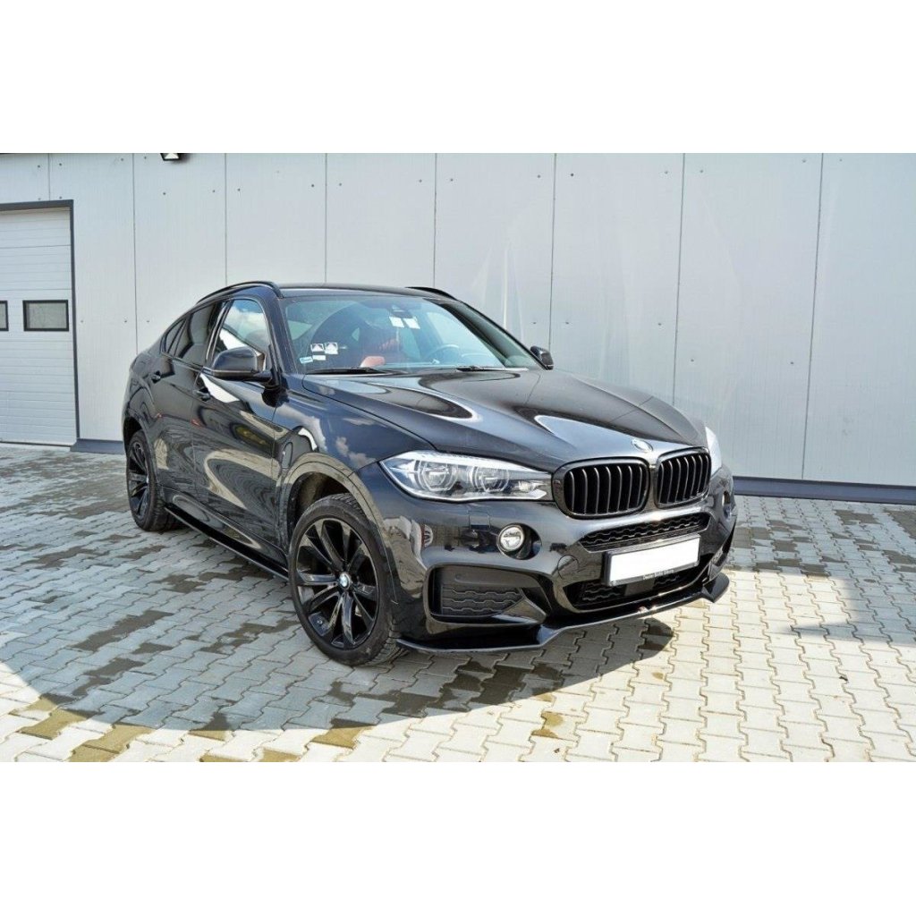 Maxton Design spoiler pod přední nárazník ver.1 pro BMW X6 F16, černý lesklý plast ABS, M-Pack