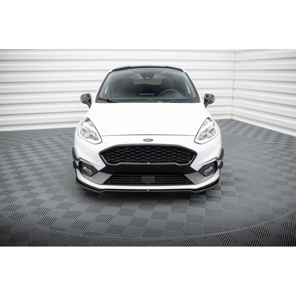 Maxton Design spoiler pod přední nárazník ver.1 pro Ford Fiesta, Fiesta ST Mk8, černý lesklý plast ABS