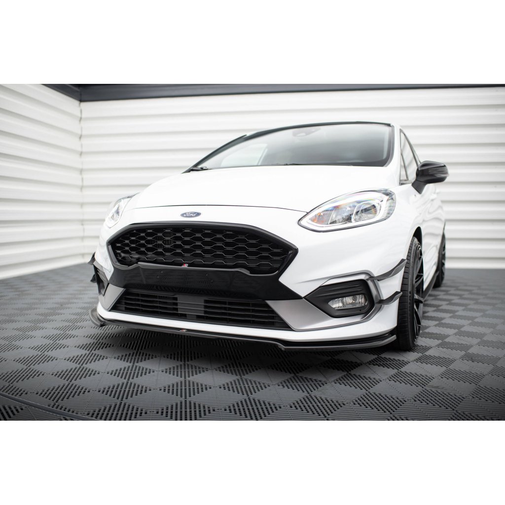 Maxton Design spoiler pod přední nárazník ver.1 pro Ford Fiesta, Fiesta ST Mk8, černý lesklý plast ABS