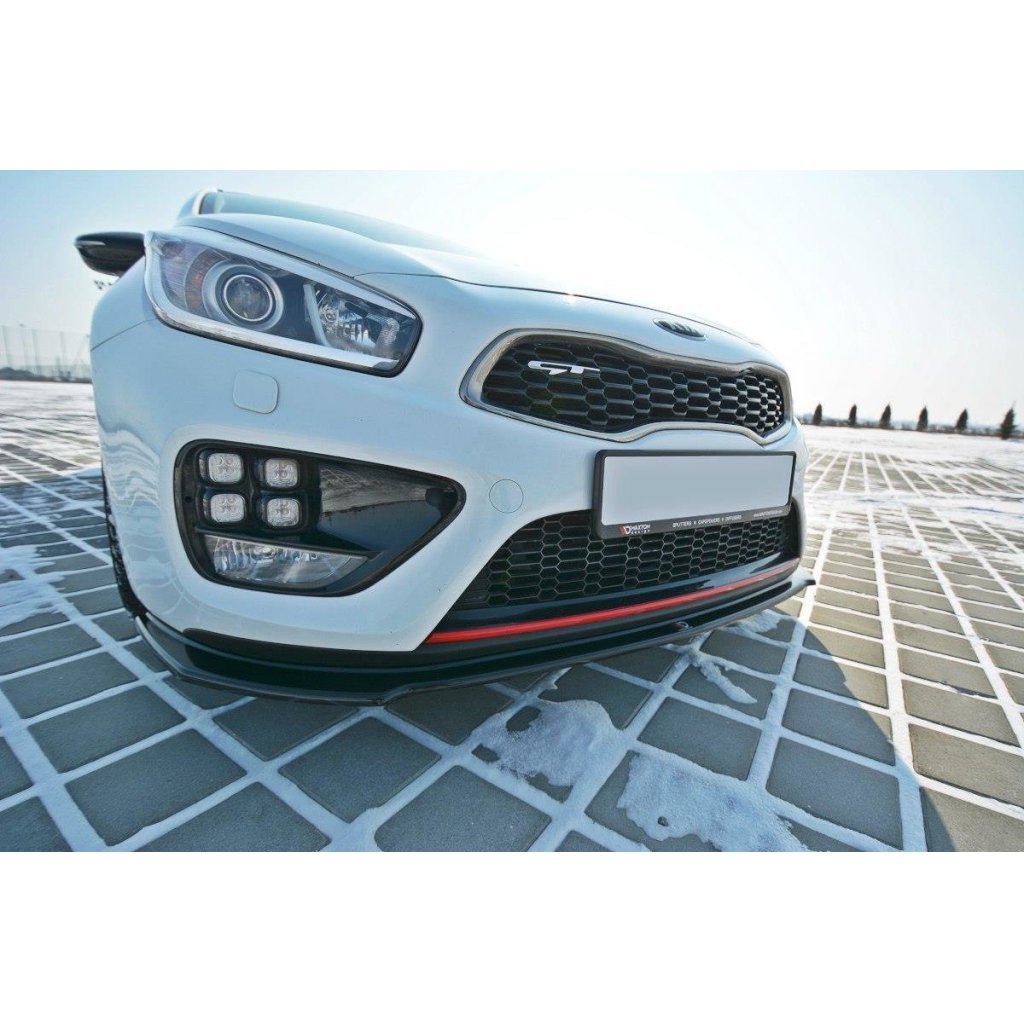 Maxton Design spoiler pod přední nárazník ver.1 pro Kia Cee'd Mk 2/ProCeed GT, černý lesklý plast ABS
