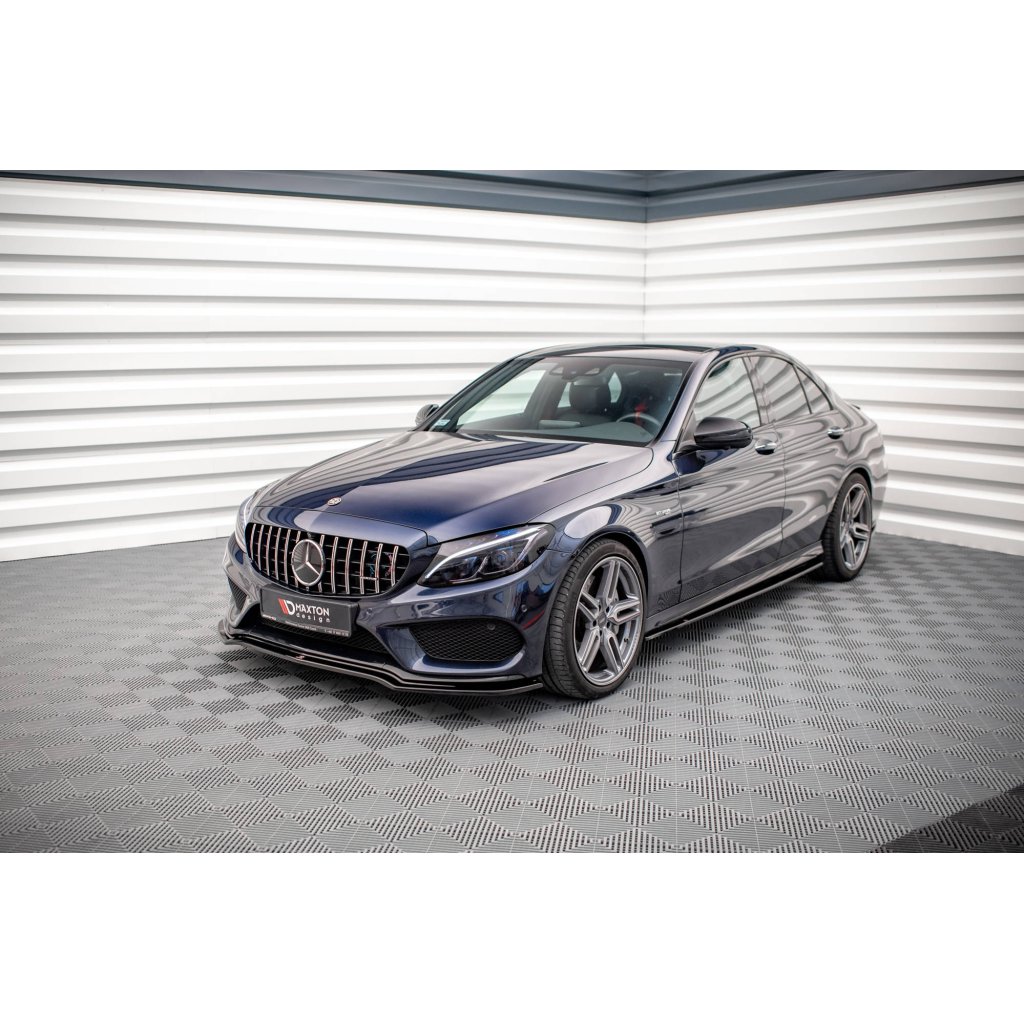 Maxton Design spoiler pod přední nárazník ver.1 pro Mercedes třída C W205/C43 AMG, černý lesklý plast ABS