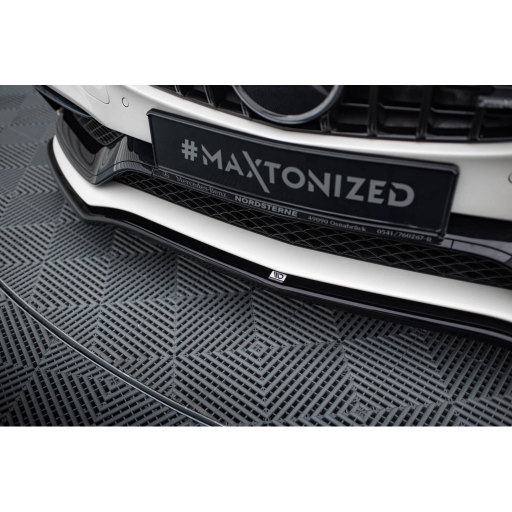 Maxton Design spoiler pod přední nárazník ver.1 pro Mercedes třída C W205/C63 AMG, černý lesklý plast ABS, Combi