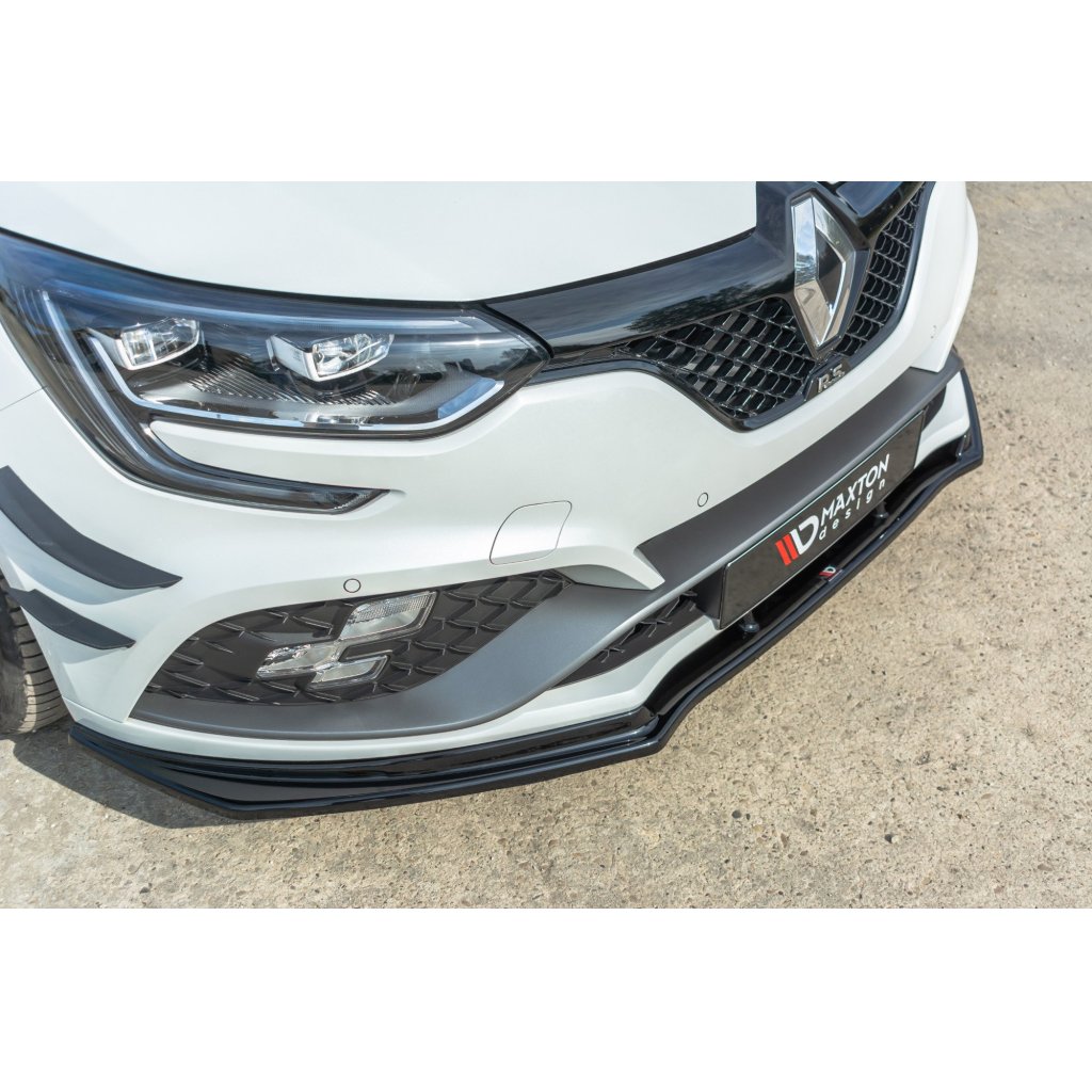 Maxton Design spoiler pod přední nárazník ver.1 pro Renault Megane RS Mk4, černý lesklý plast ABS