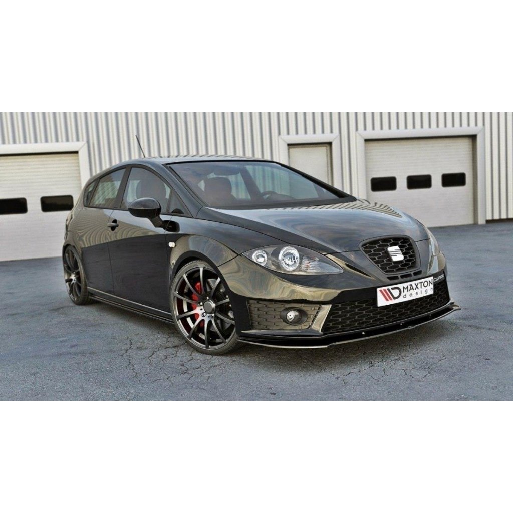 Maxton Design spoiler pod přední nárazník ver.1 pro Seat Leon Cupra Mk2, černý lesklý plast ABS
