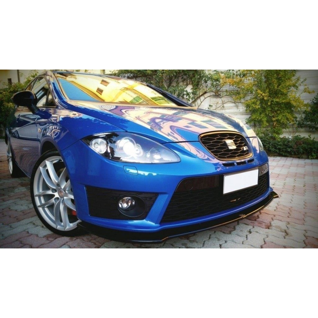 Maxton Design spoiler pod přední nárazník ver.1 pro Seat Leon Cupra Mk2, černý lesklý plast ABS