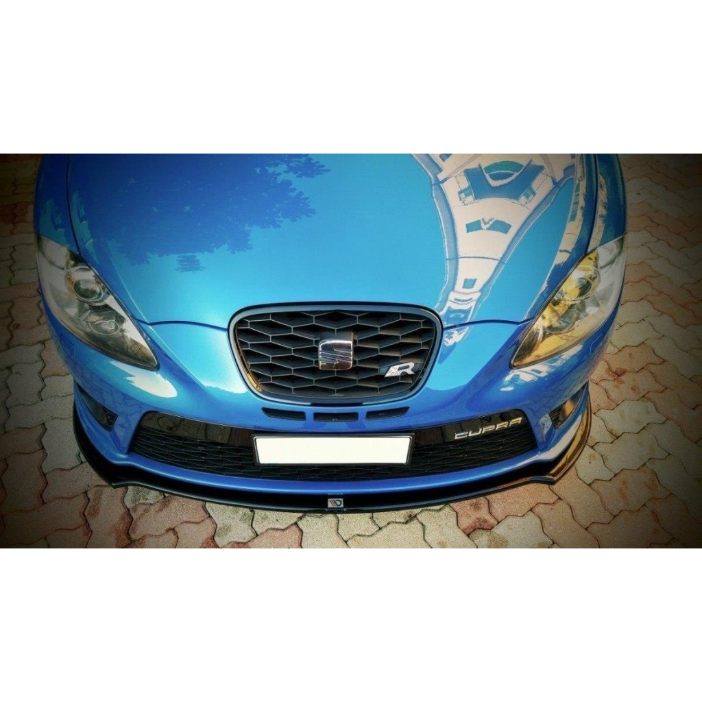 Maxton Design spoiler pod přední nárazník ver.1 pro Seat Leon Cupra Mk2, černý lesklý plast ABS