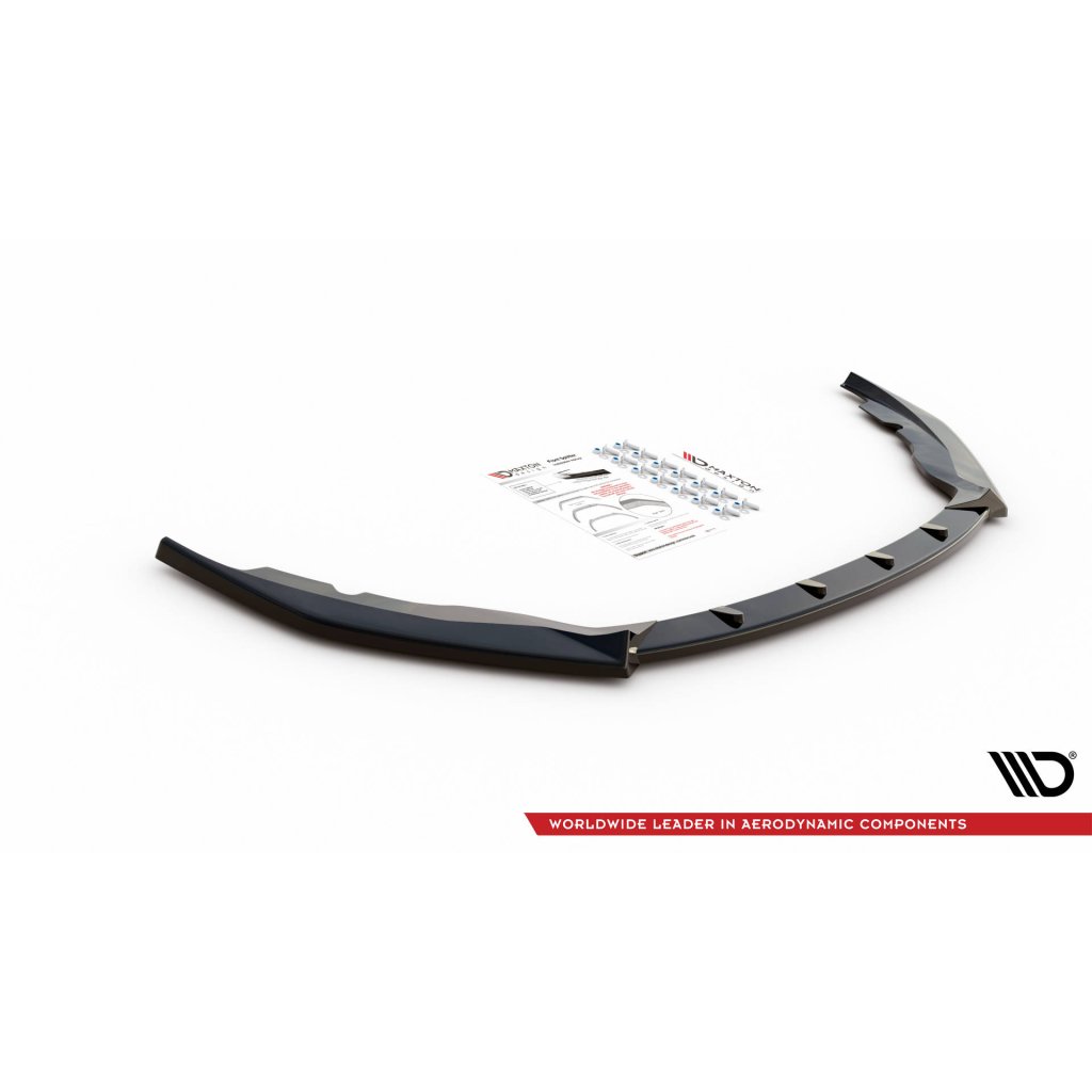 Maxton Design spoiler pod přední nárazník ver.1 pro Škoda Fabia Mk3, černý lesklý plast ABS