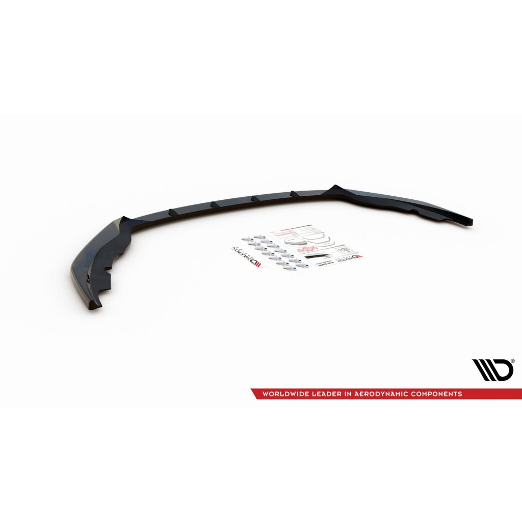 Maxton Design spoiler pod přední nárazník ver.1 pro Škoda Fabia Mk3, černý lesklý plast ABS