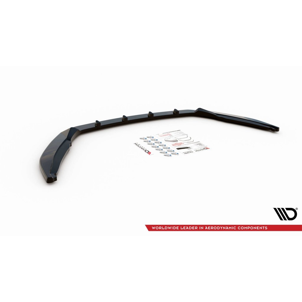 Maxton Design spoiler pod přední nárazník ver.1 pro Škoda Octavia Mk3 Facelift, černý lesklý plast ABS