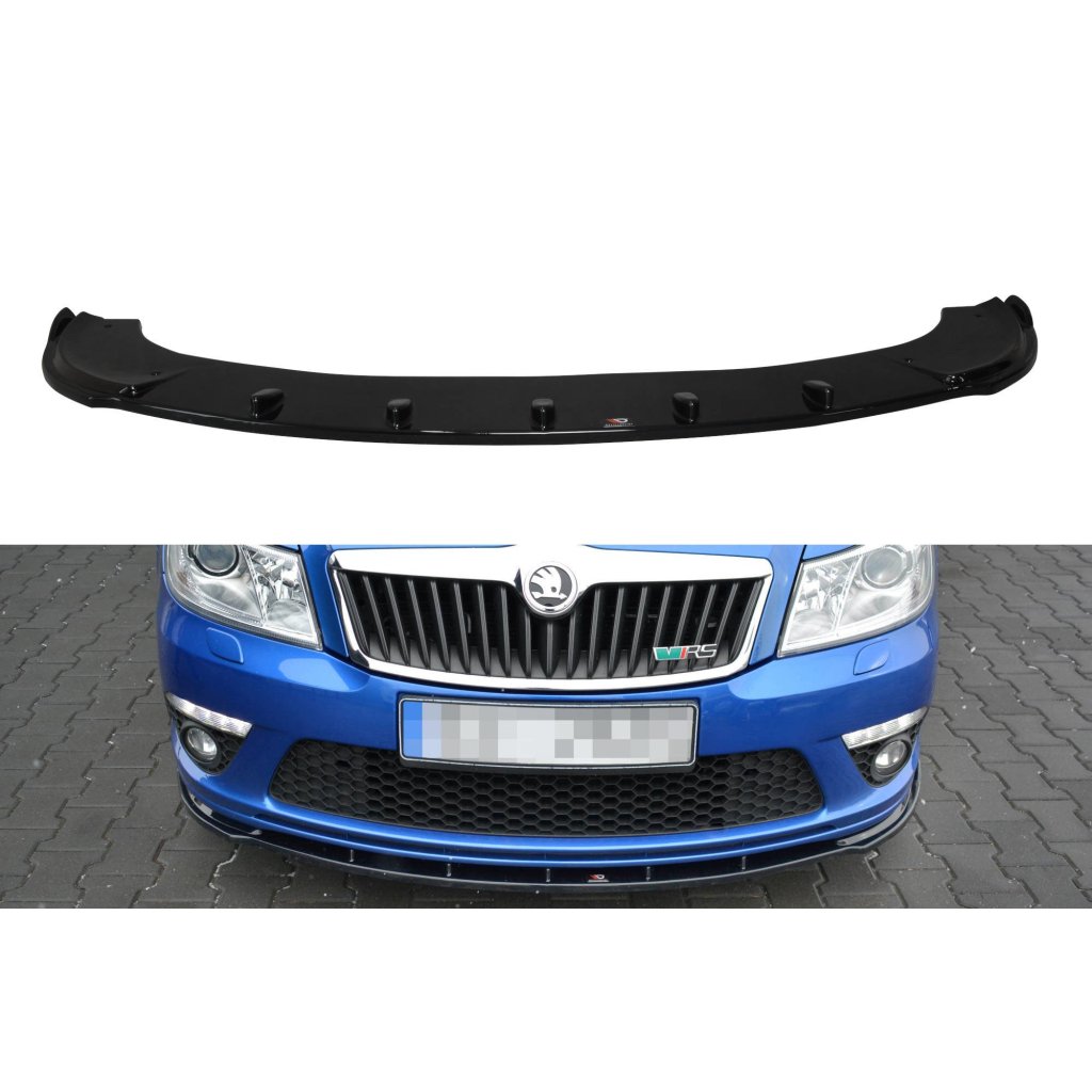 Maxton Design spoiler pod přední nárazník ver.1 pro Škoda Octavia RS Facelift Mk2, plast ABS bez povrchové úpravy