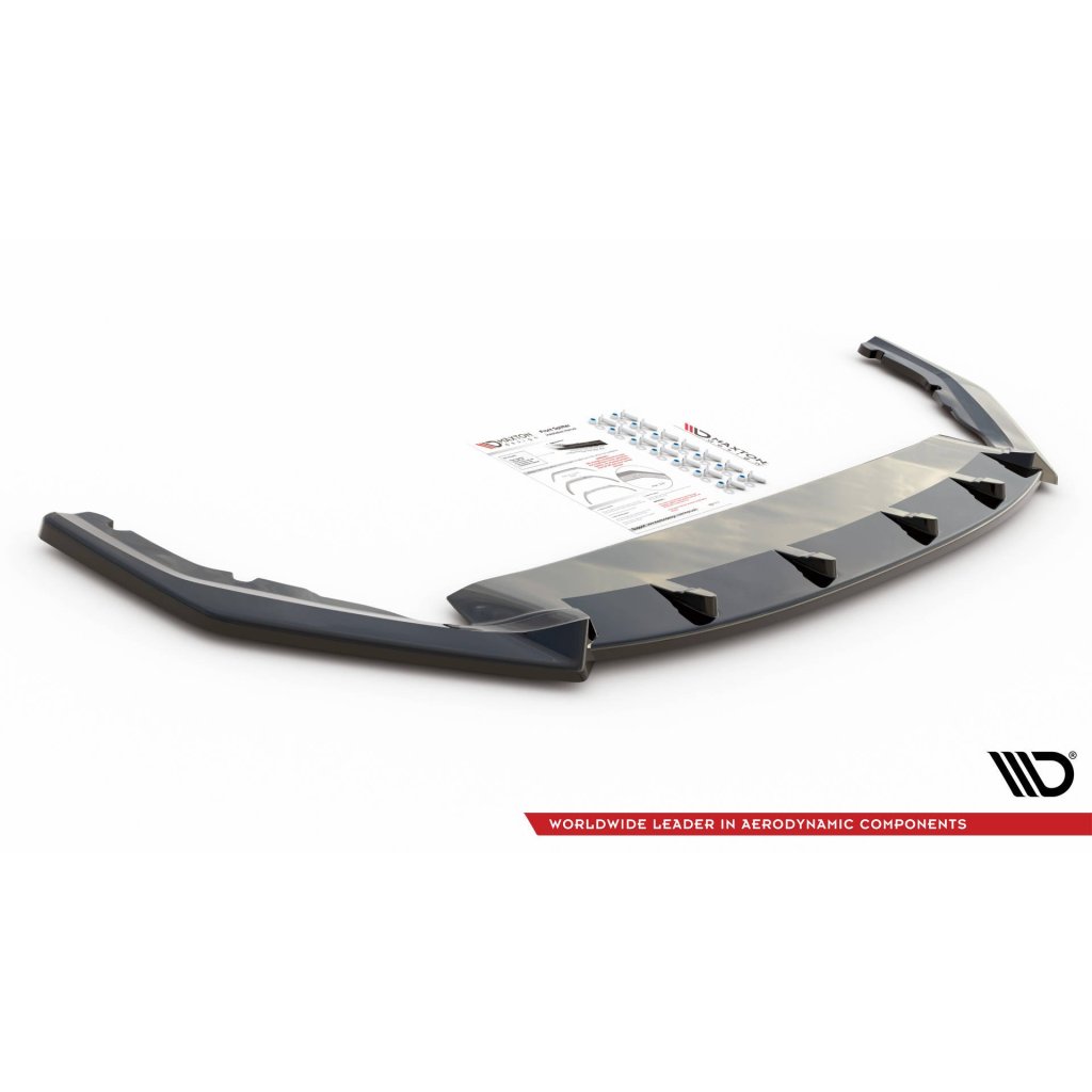 Maxton Design spoiler pod přední nárazník ver.1 pro Škoda Octavia RS Mk4, černý lesklý plast ABS