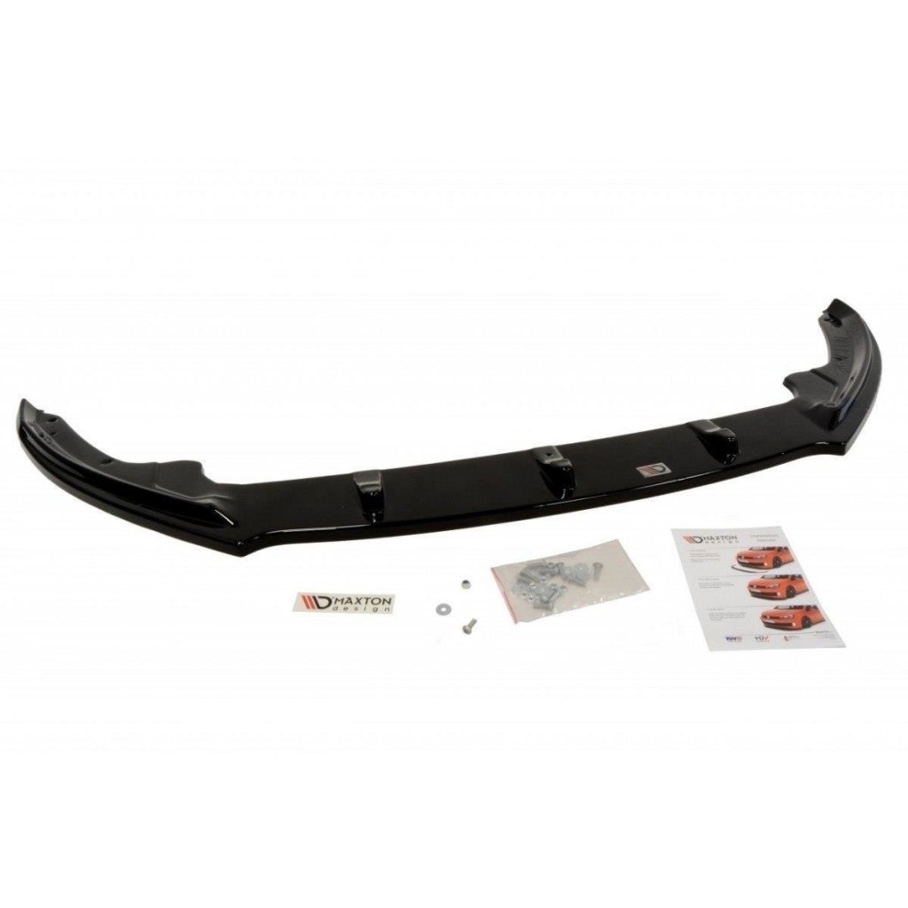 Maxton Design spoiler pod přední nárazník ver.1 pro Škoda Rapid, černý lesklý plast ABS
