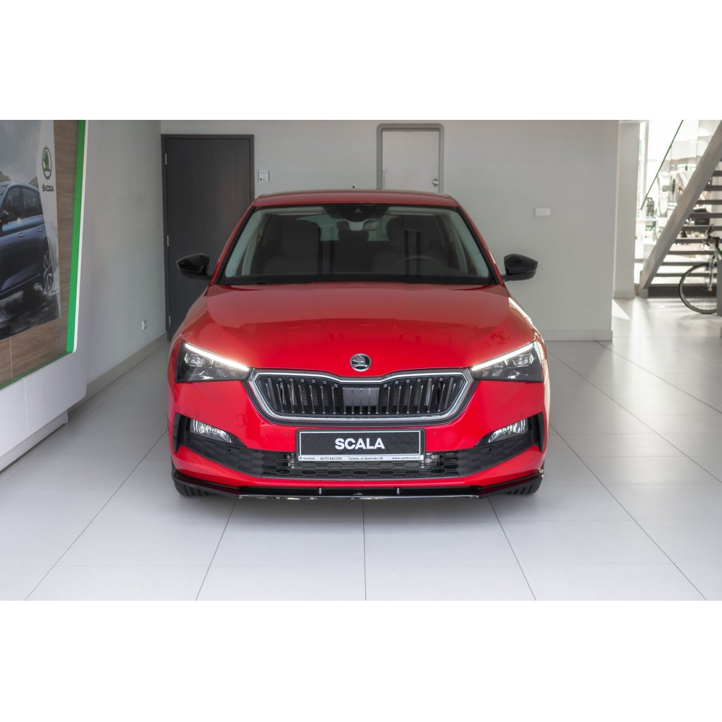Maxton Design spoiler pod přední nárazník ver.1 pro Škoda Scala, černý lesklý plast ABS